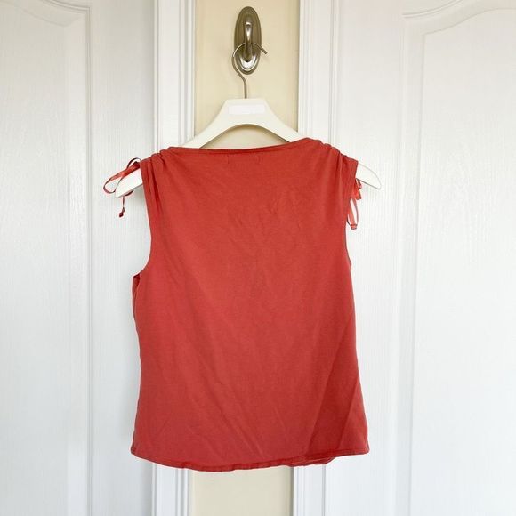 Banana Republic Size Small Sleeveless Heart Shaped Neck Top in Corral with Bow T - Picture 5 of 8
